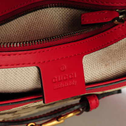 Gucci Monogram Ruinart Calfskin Medium Lady Web Shoulder Bag Beige Ebony Hibiscus Red 6 of 7