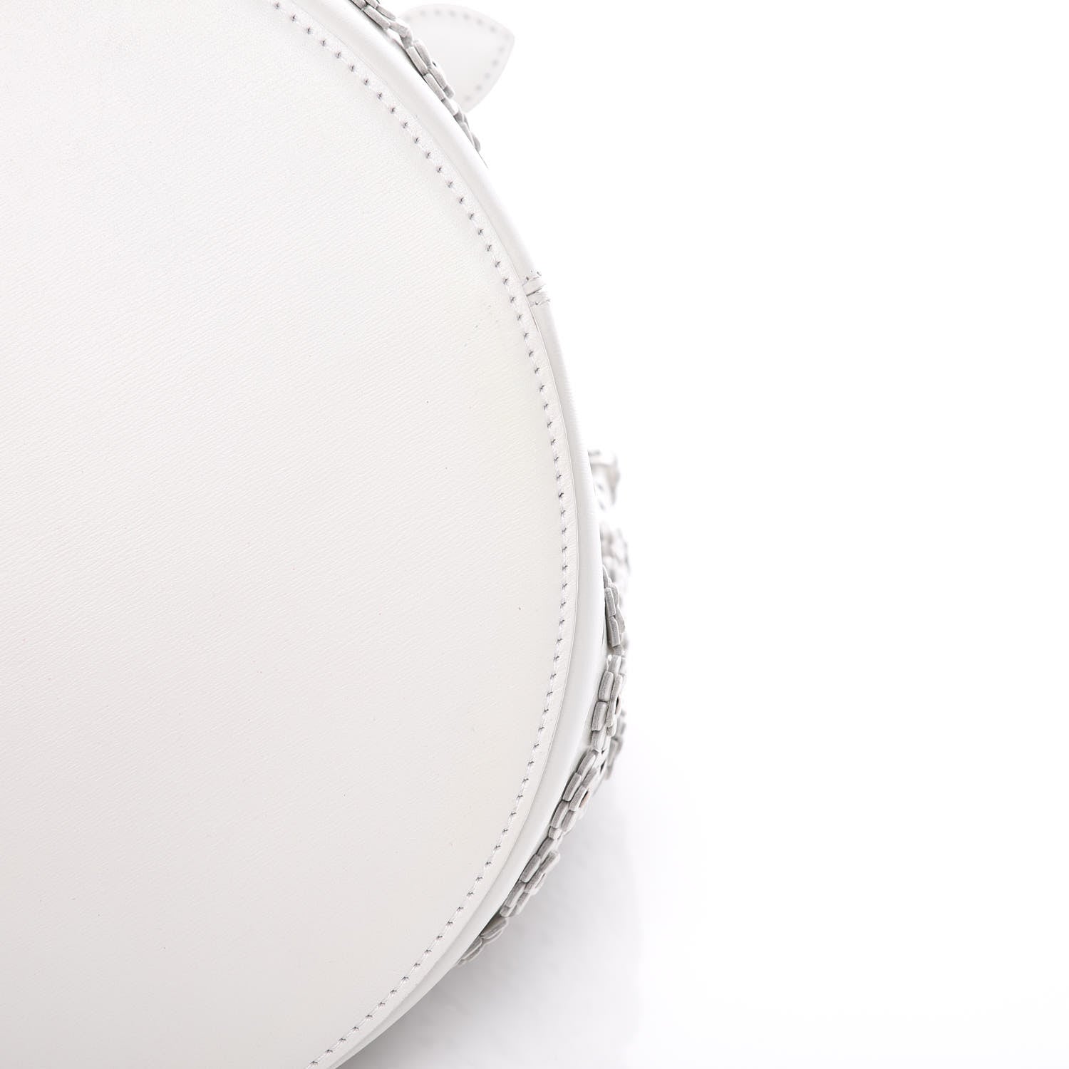 Alaia Calfskin Lux Laser Cut Studded Shoulder Bag White 9 of 14