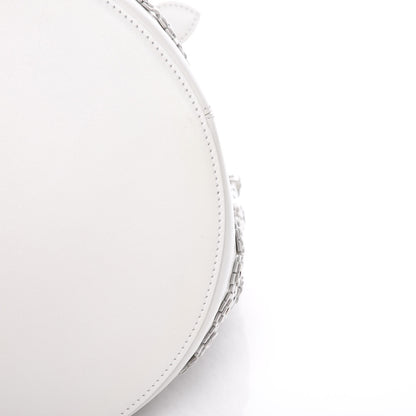 Alaia Calfskin Lux Laser Cut Studded Shoulder Bag White 9 of 14