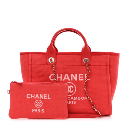 Chanel Mixed Fibers Small Deauville Tote Red 1 of 11