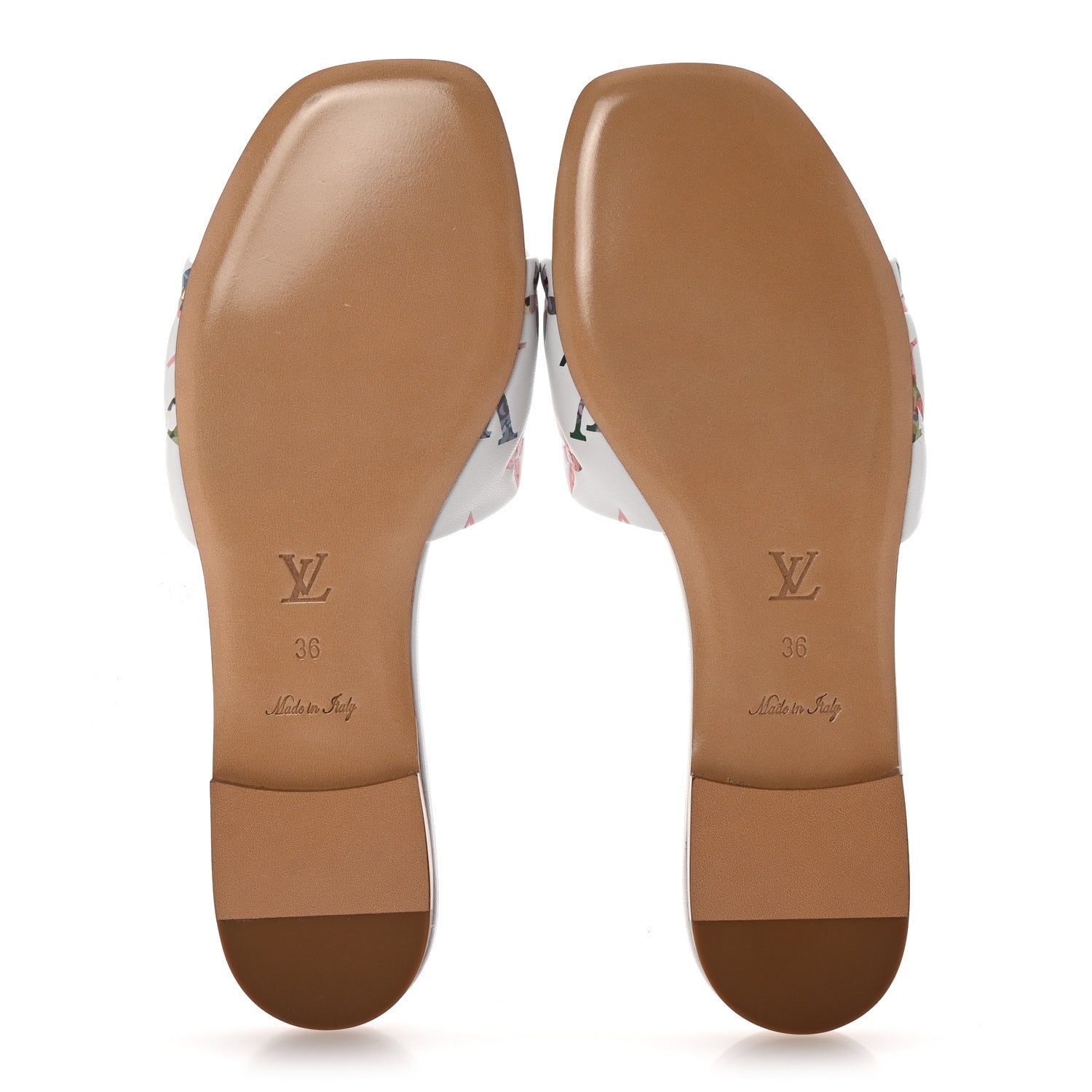 Louis Vuitton Lambskin Embossed Monogram By The Pool Revival Flat Mules 36 White Multicolor 6 of 10