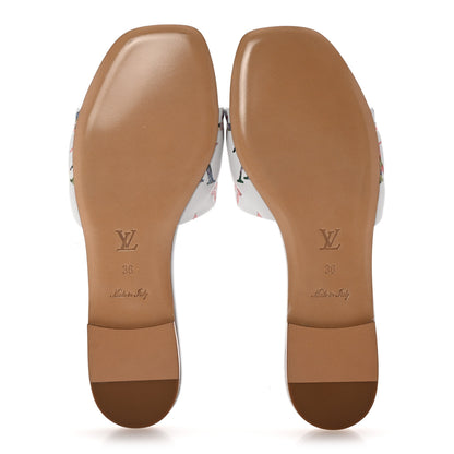 Louis Vuitton Lambskin Embossed Monogram By The Pool Revival Flat Mules 36 White Multicolor 6 of 10
