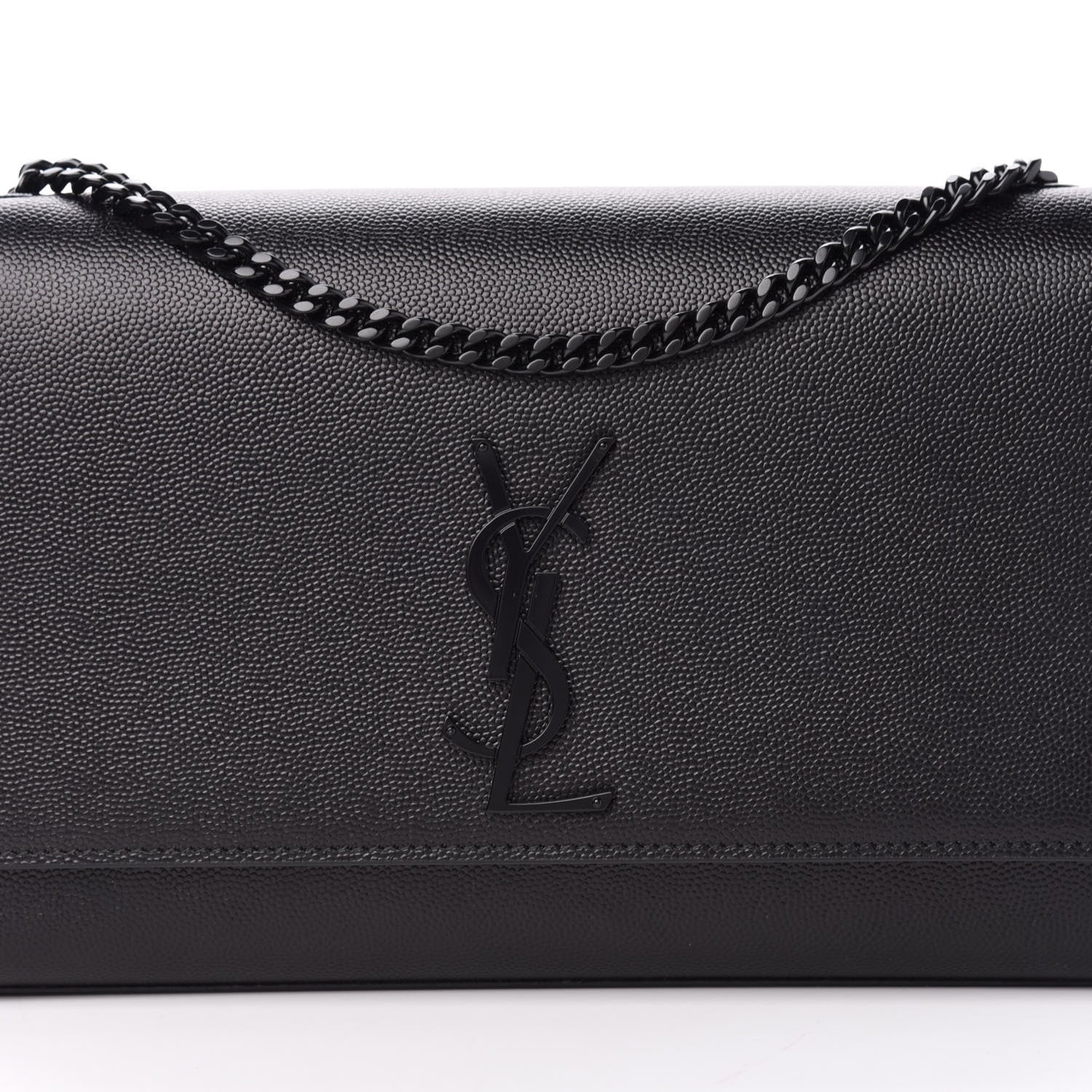 Saint Laurent Grain De Poudre Medium Classic Monogram Kate Satchel Black 10 of 10