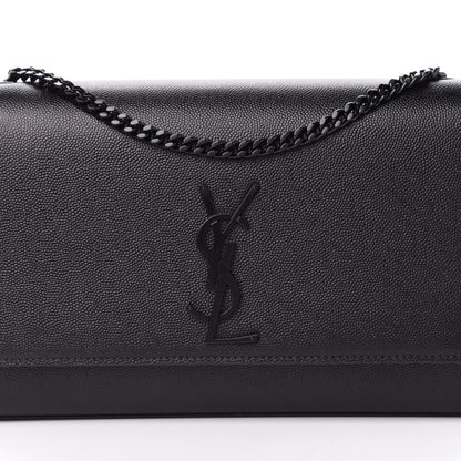 Saint Laurent Grain De Poudre Medium Classic Monogram Kate Satchel Black 10 of 10