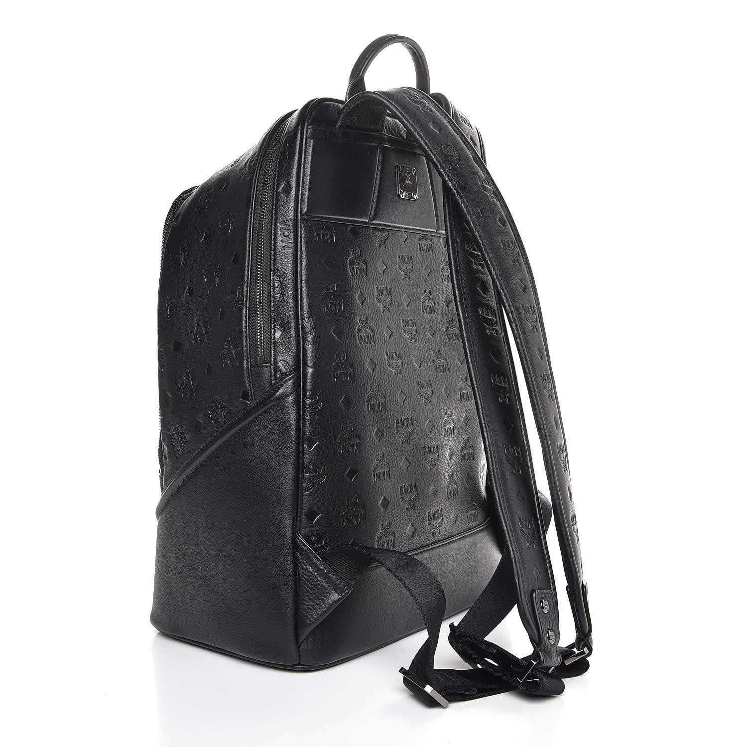 MCM Calfskin Ottomar Monogram Duke Backpack Black 3 of 8