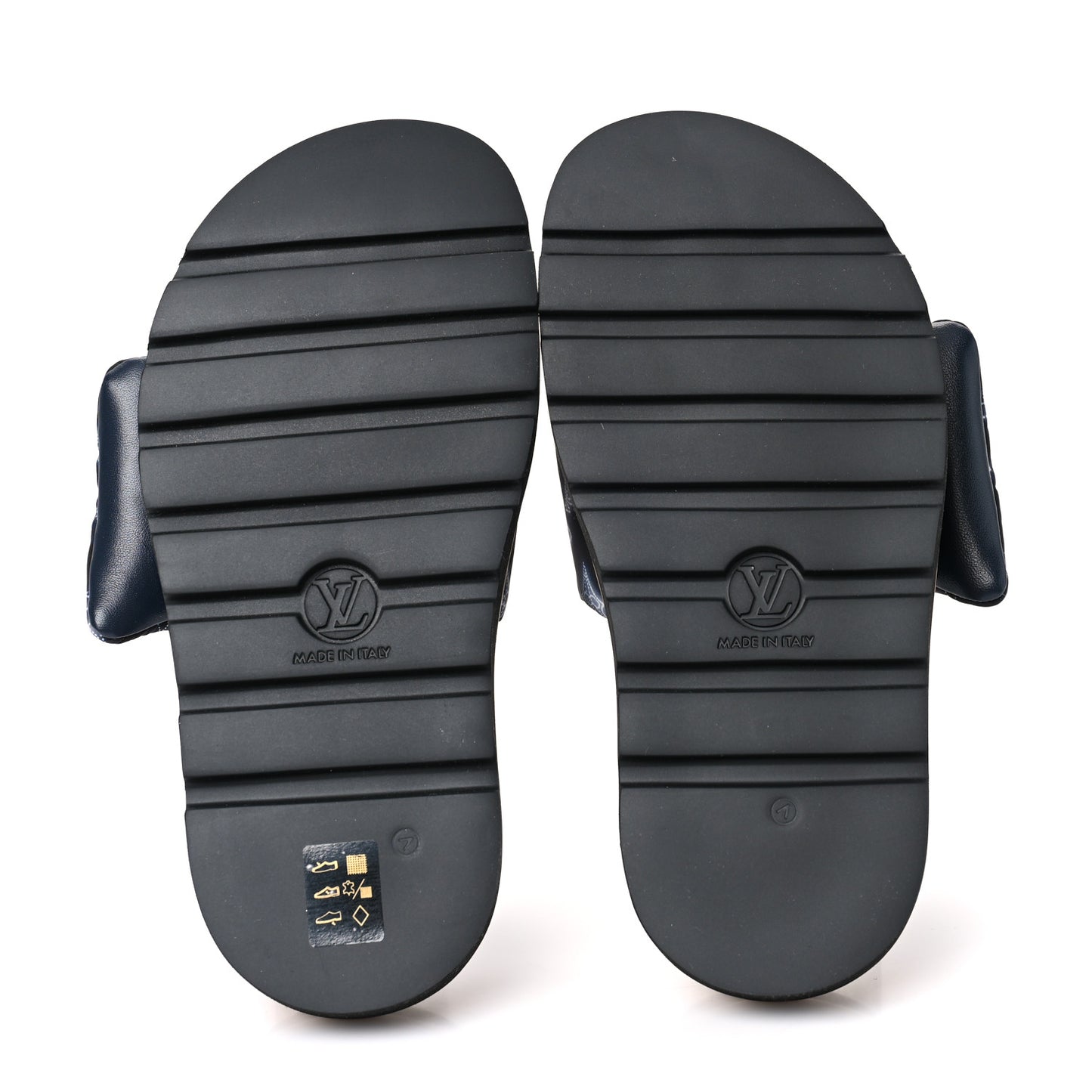 Nylon Monogram Womens Pool Pillow Comfort Mules 38 Navy Blue
