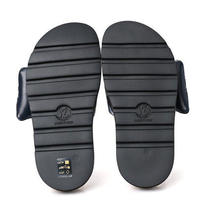 Louis Vuitton Nylon Monogram Womens Pool Pillow Comfort Mules 38 Navy Blue 5 of 9