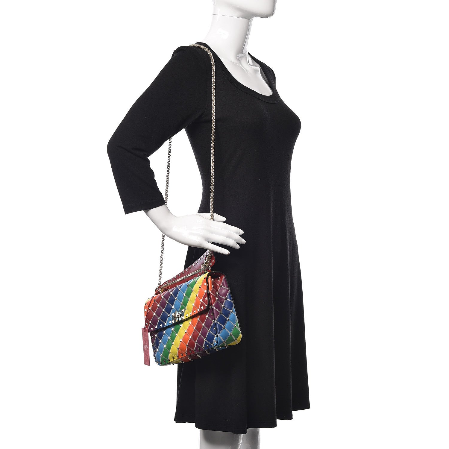Valentino Garavani Lambskin Medium Rockstud Spike Shoulder Bag Rainbow 2 of 11