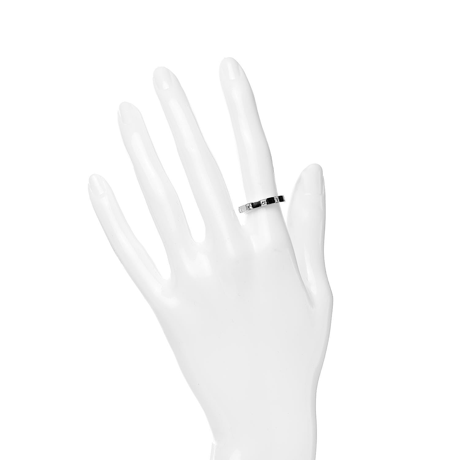 Cartier 18K White Gold Diamond Lanieres Half Eternity Band Ring 50 5.25 2 of 4