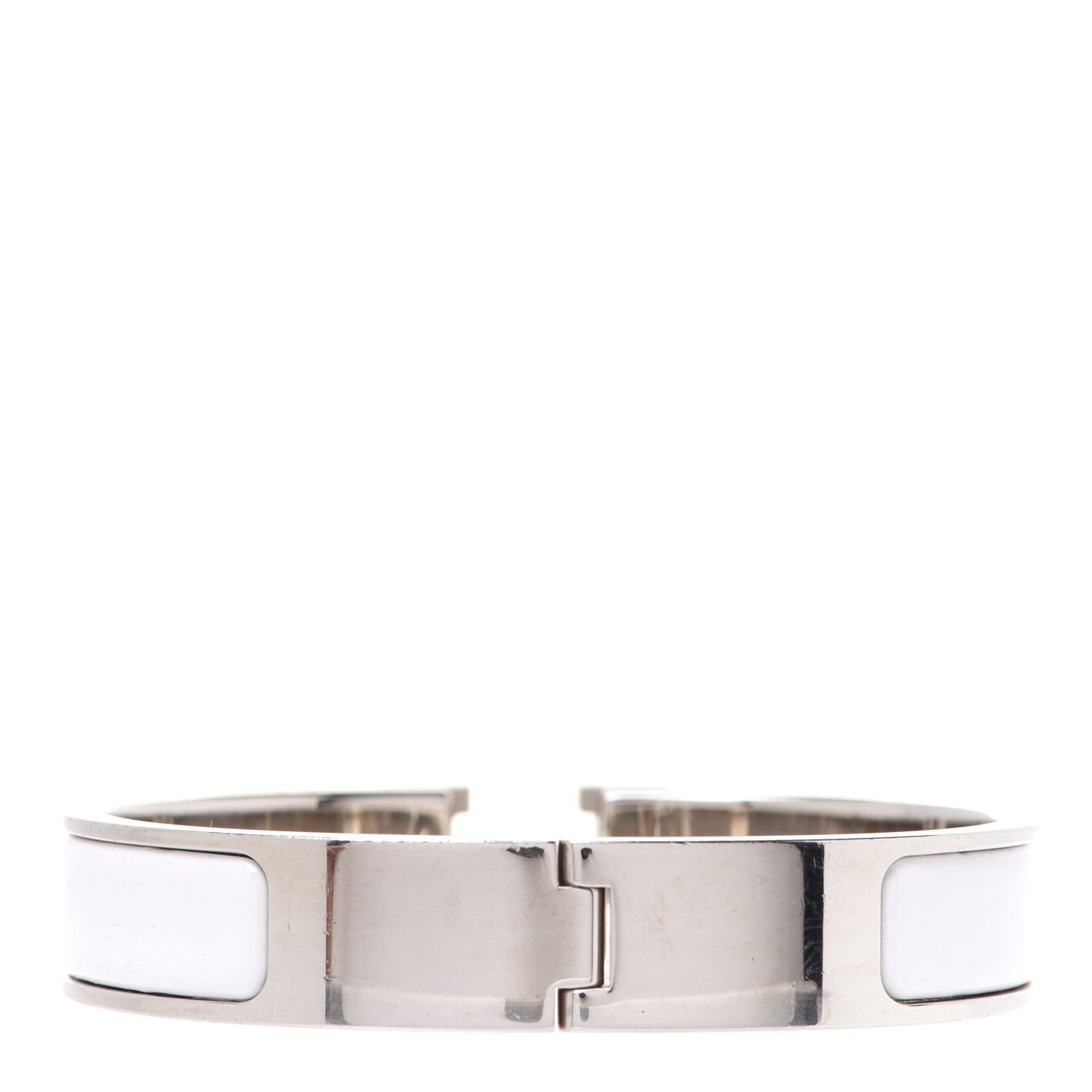 Enamel Narrow Clic Clac H Bracelet PM White