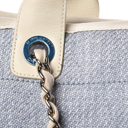 Chanel Canvas Extra Large Deauville Tote Light Blue 16 of 18