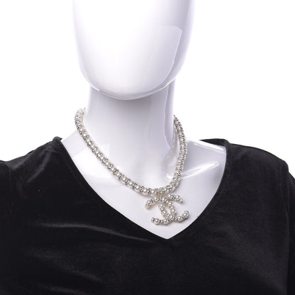 Chanel Pearl Crystal CC Short Necklace Gold 3 of 8