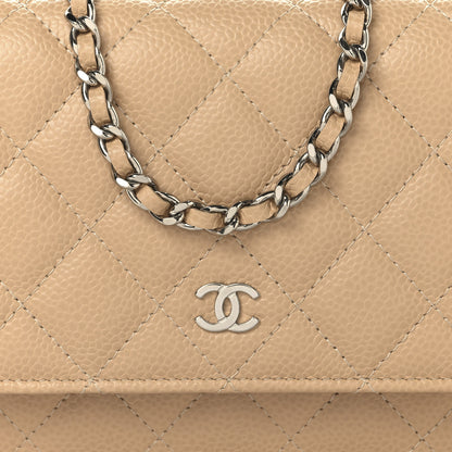 Chanel Caviar Quilted Wallet On Chain WOC Beige 9 of 11