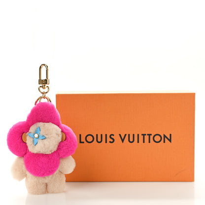 Louis Vuitton Mink Fur Vivienne Vision Bag Charm Key Holder Pink Beige 3 of 3