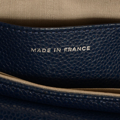 Chanel Caviar Half Moon Wallet On Chain WOC Navy Blue 8 of 9