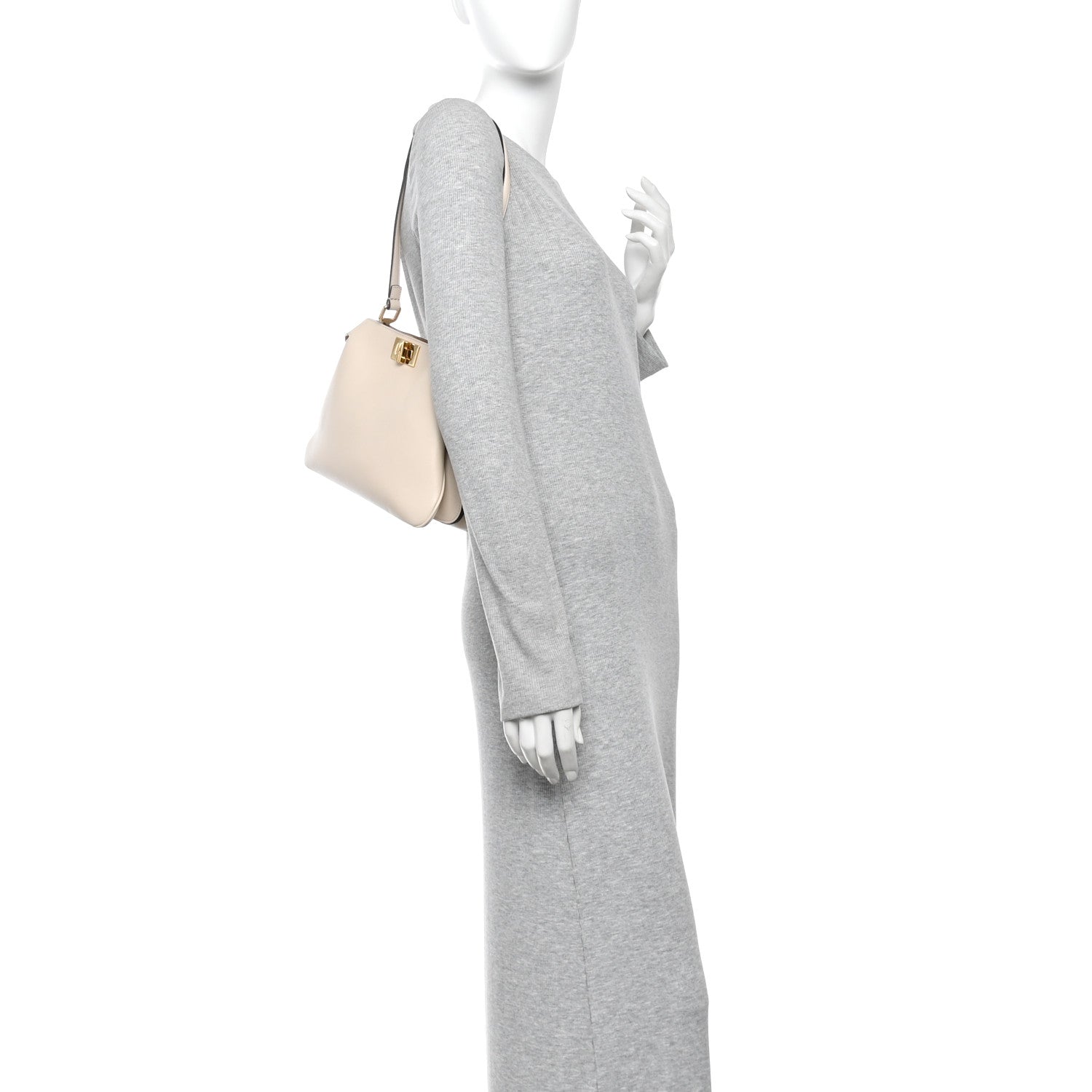 Fendi Vitello Small Soft Peekaboo Satchel Crosta Camelia 2 of 9