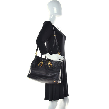Prada Soft Calf Shopping Tote Black 3 of 15