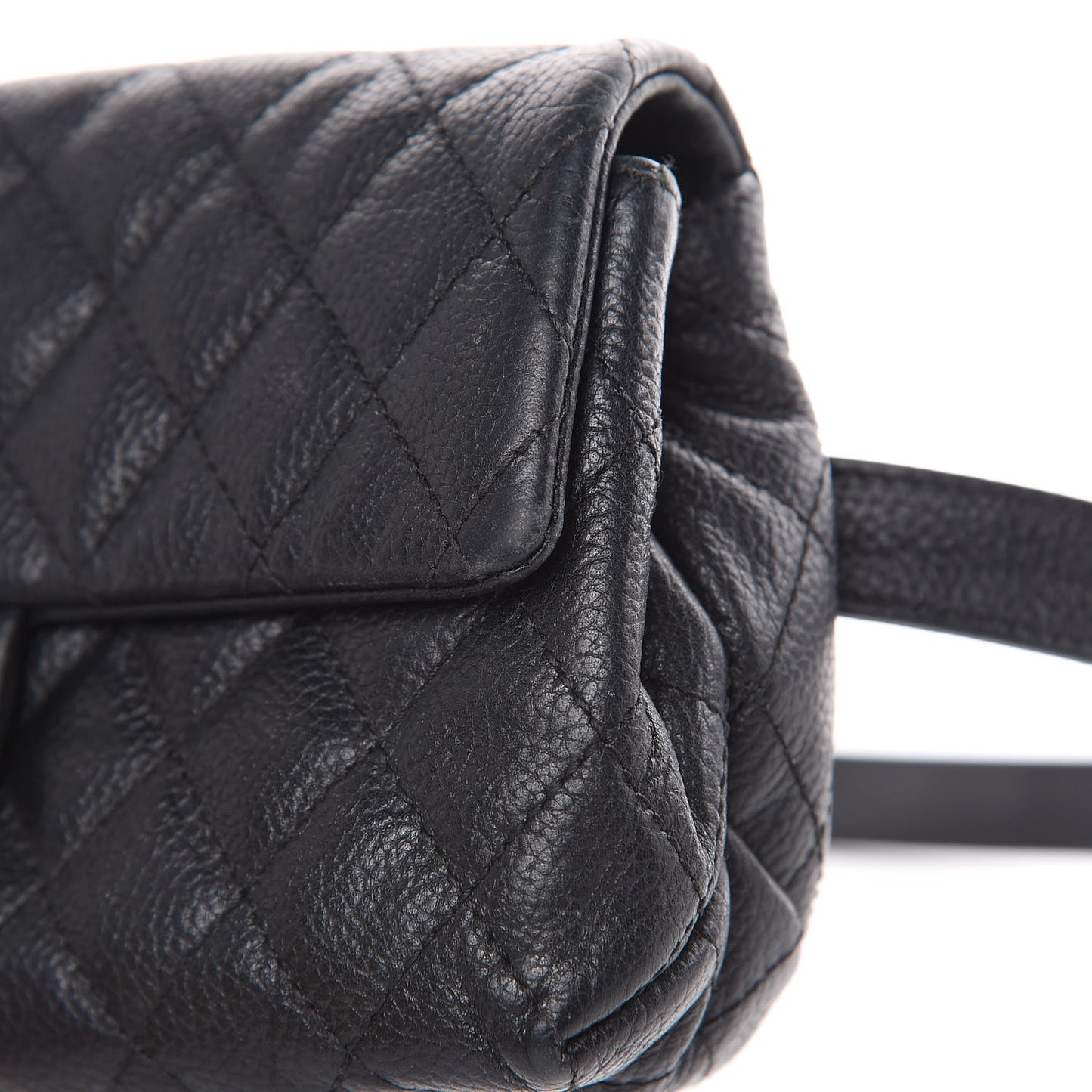 Grained Calfskin Quilted 2.55 Reissue Flap Belt Bag Clutch Black