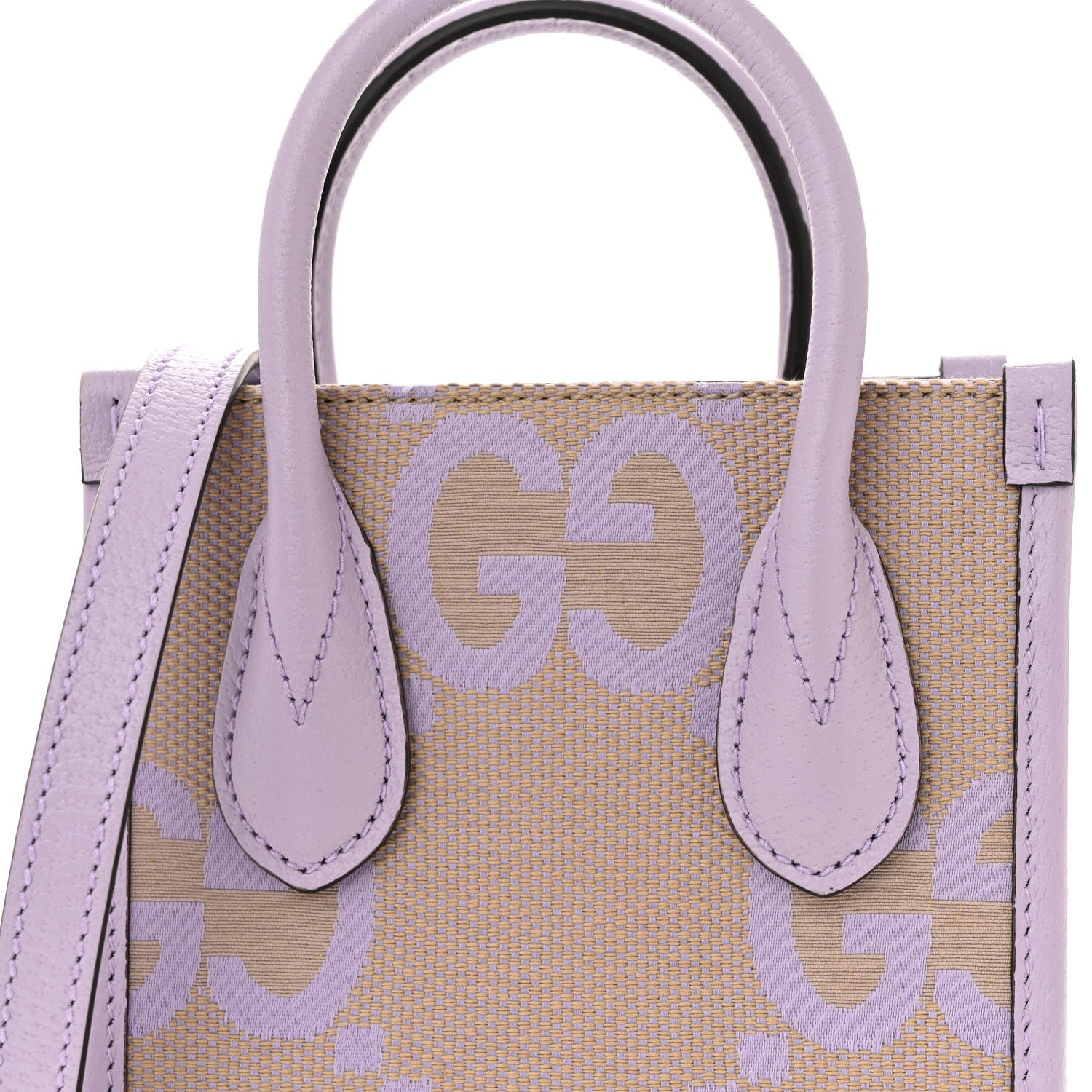 Gucci Monogram Jumbo GG Textured Dollar Calfskin Mini Tote Bag Beige Lapis 8 of 13
