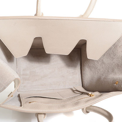 Celine Grained Calfskin Small Tie Knot Tote Chalk 5 of 9