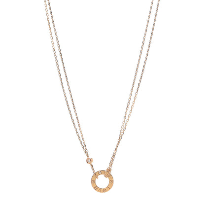 Cartier 18K Yellow Gold 2 Diamond LOVE Necklace 1 of 5