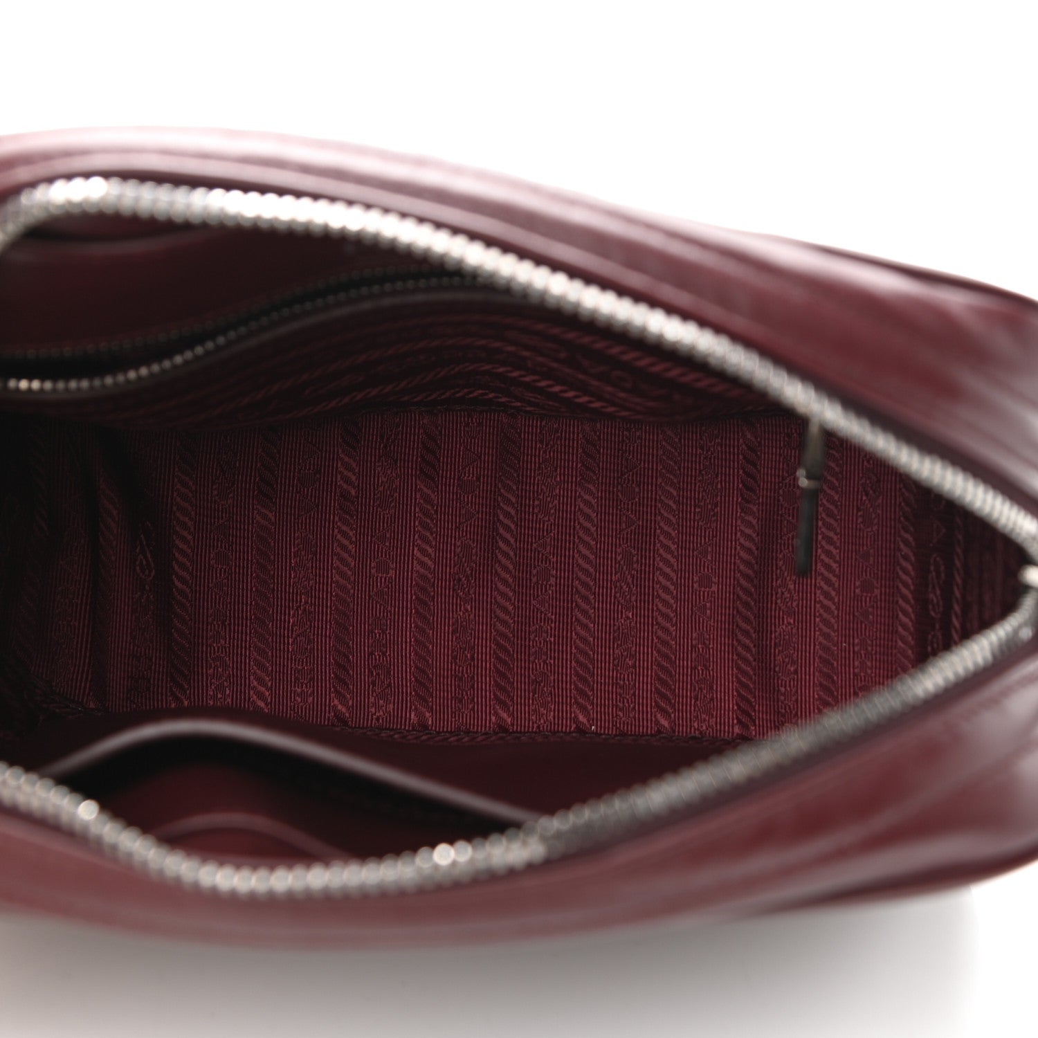 Prada Soft Calfskin Impunture Diagramme Camera Bag Granato 5 of 9