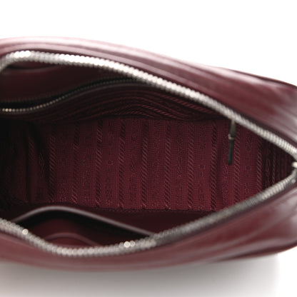 Prada Soft Calfskin Impunture Diagramme Camera Bag Granato 5 of 9