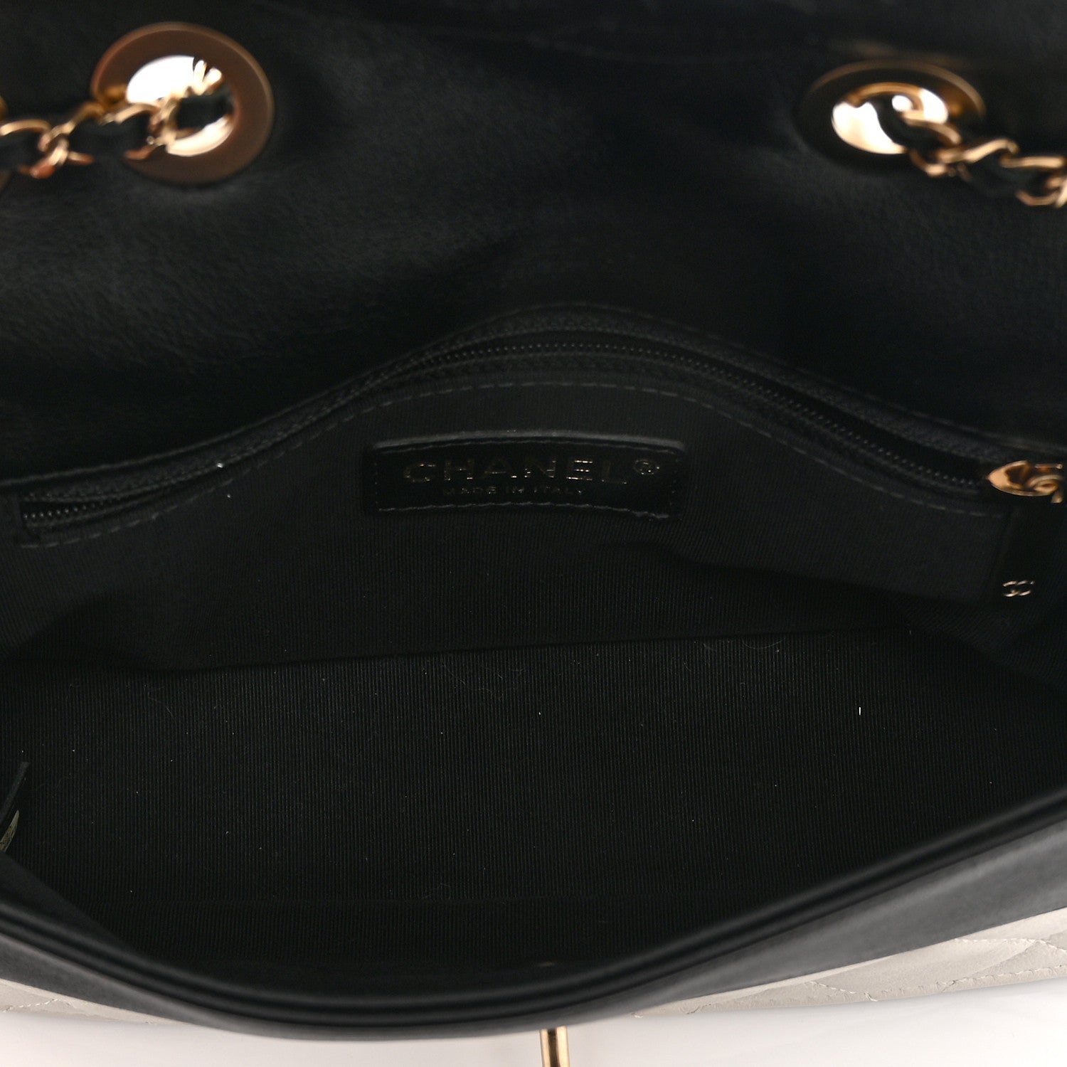 Chanel Lambskin Quilted Small Graphic Flap White Black 5 of 10