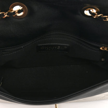Chanel Lambskin Quilted Small Graphic Flap White Black 5 of 10