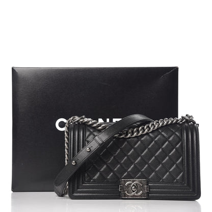 Chanel Caviar Quilted Medium Boy Flap Black 10 of 10