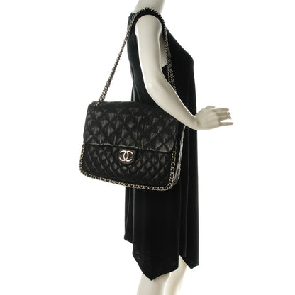 Chanel Washed Lambskin Quilted Maxi Chain Around Flap Black 2 of 7