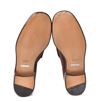 Gucci Suede Mens 1953 Horsebit Loafers 7.5 Brown 6 of 10