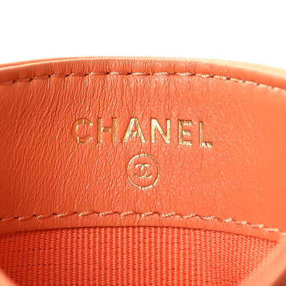 Chanel Patent Calfskin Quilted Card Holder Orange 6 of 9