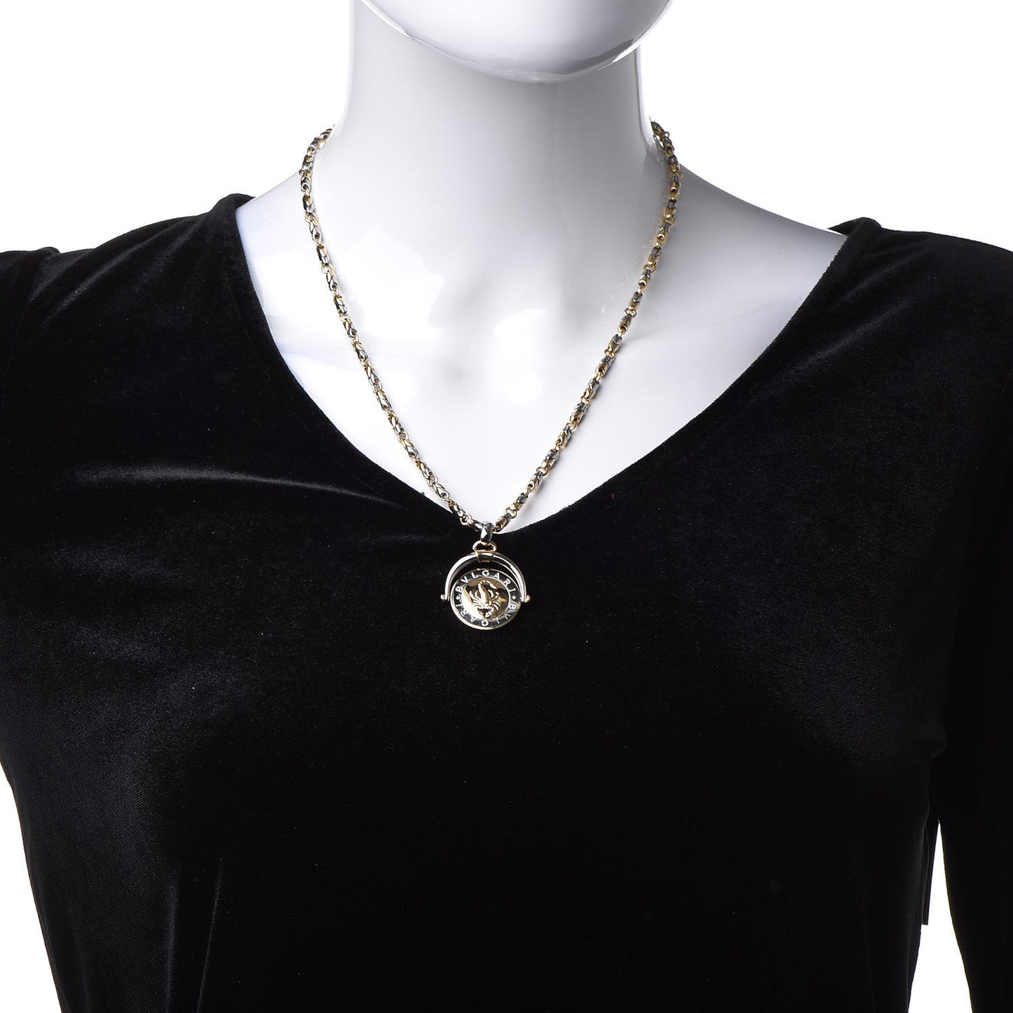 18K Yellow Gold Stainless Steel Scorpio Zodiac Pendant Necklace