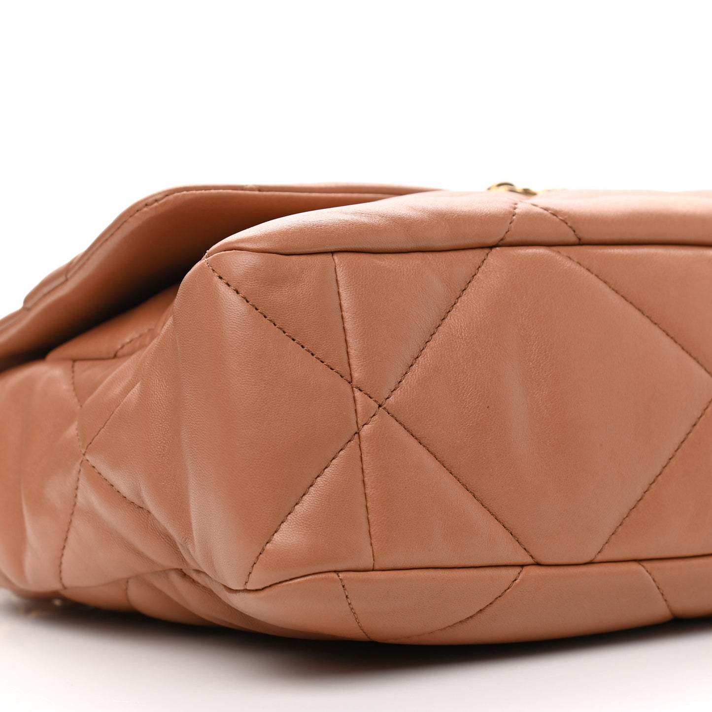 Lambskin Quilted Large Chanel 19 Flap Brown
