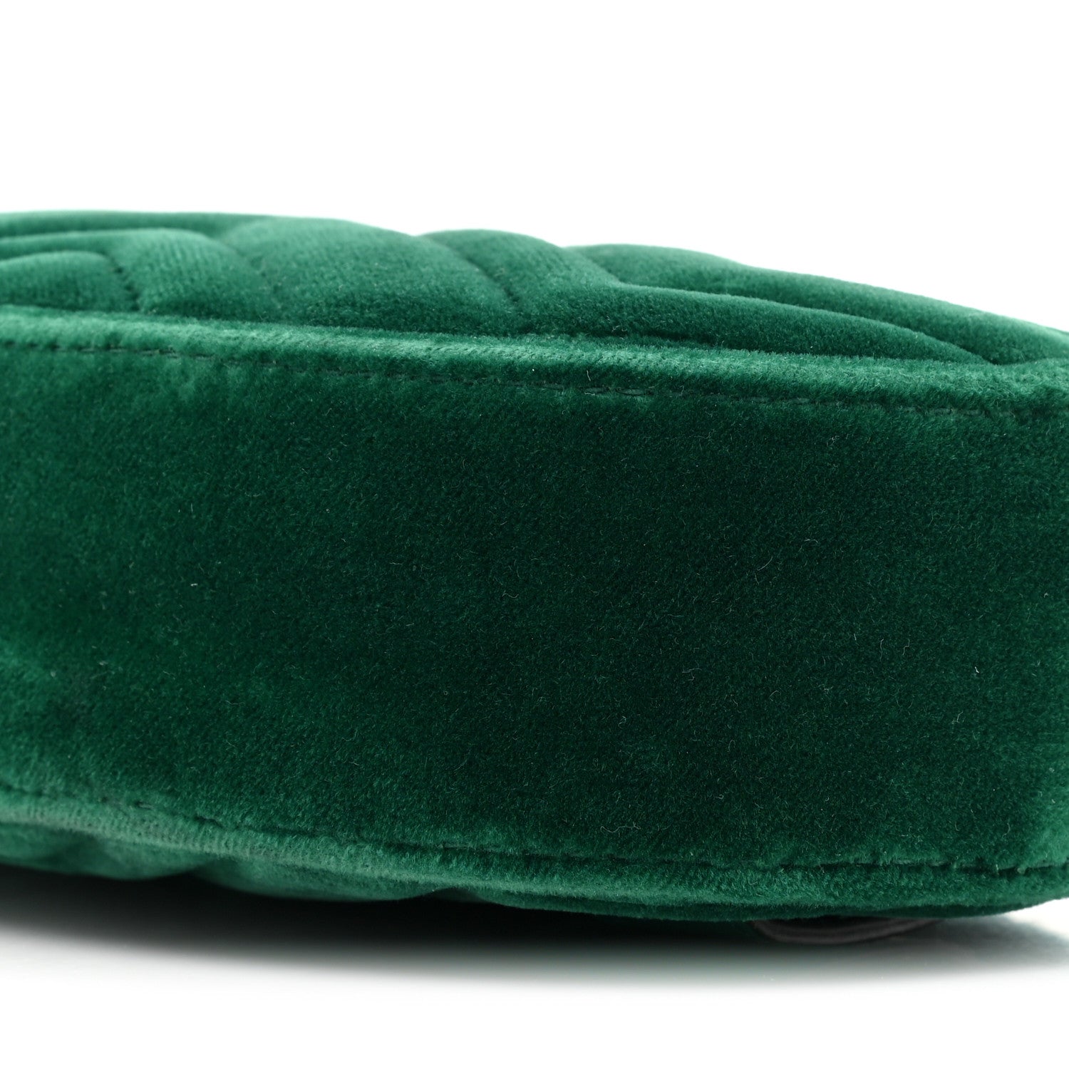 Gucci Velvet Matelasse GG Marmont Belt Bag 85 34 Green 8 of 13