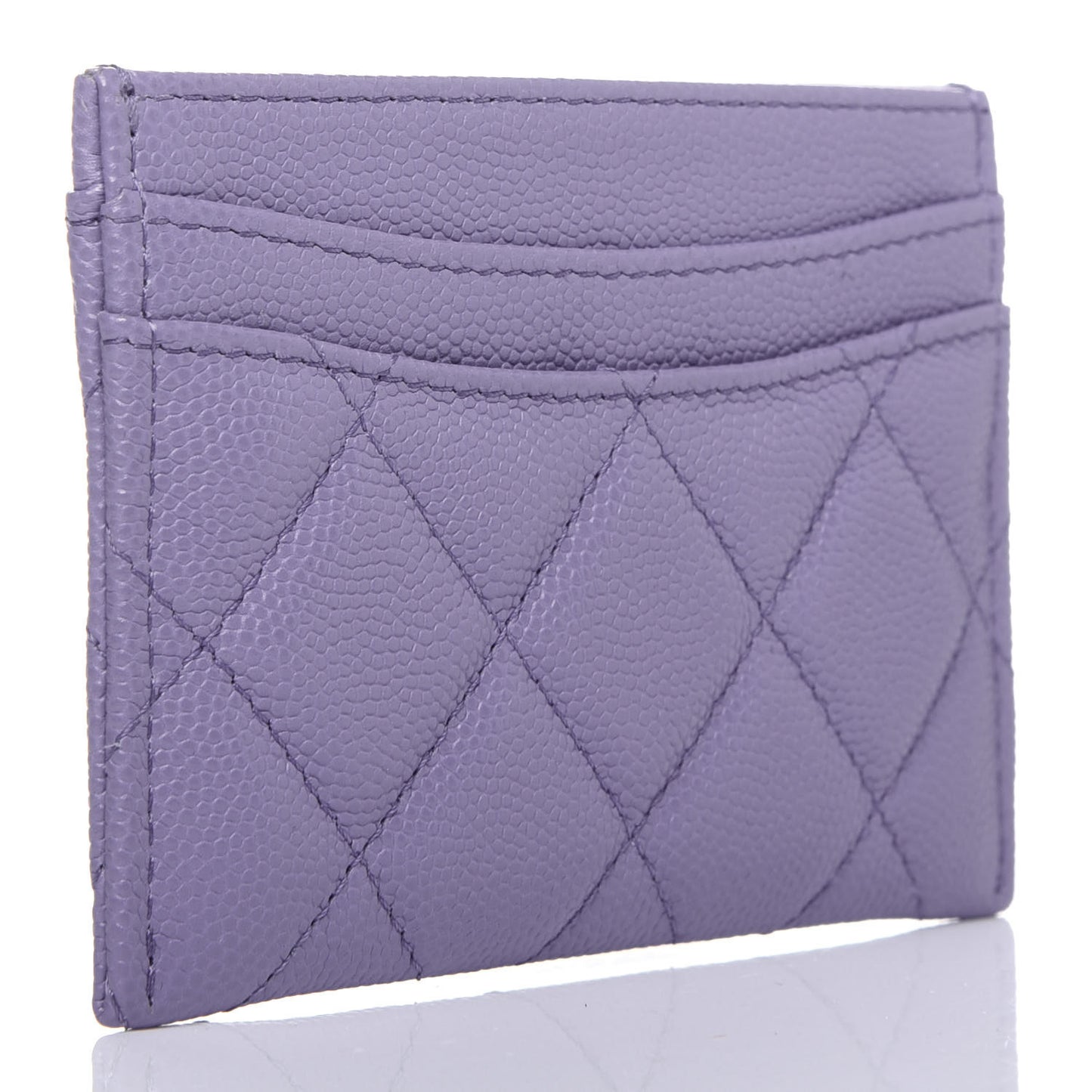 Caviar Quilted Card Holder Purple