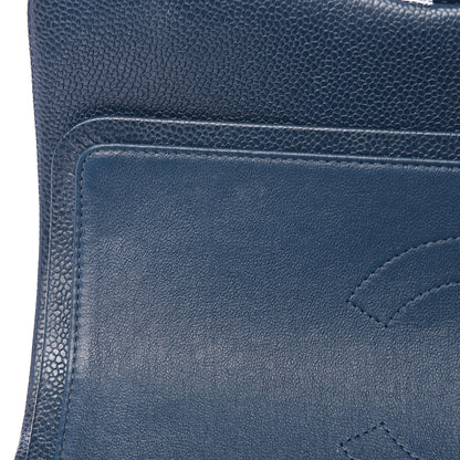 Chanel Caviar Quilted Jumbo Double Flap Dark Blue 15 of 16