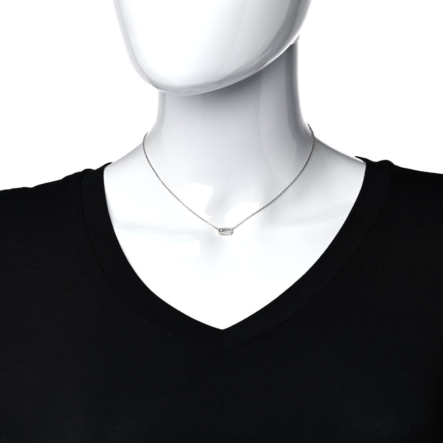 14K White Gold Diamond Move Uno Pave Necklace