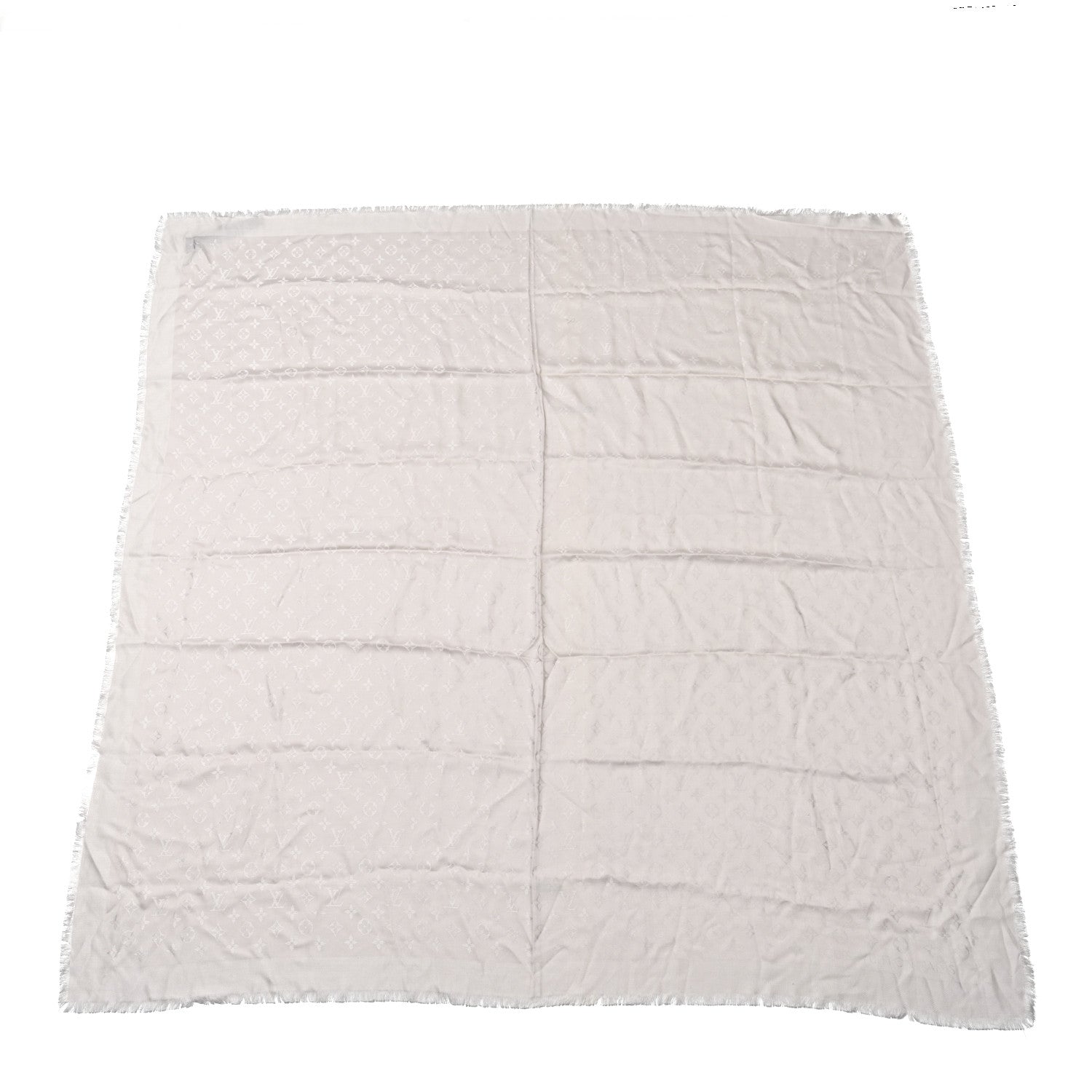 Louis Vuitton Silk Lurex Wool Monogram Shine Shawl Gris Perle 1 of 4
