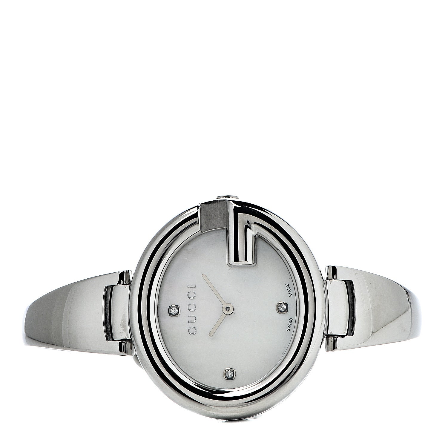 Gucci Stainless Steel Diamond Mother of Pearl 36mm Guccissima Quartz Watch 3 of 6