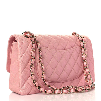 Chanel Iridescent Caviar Quilted Medium Double Flap Rose Pink 3 of 10
