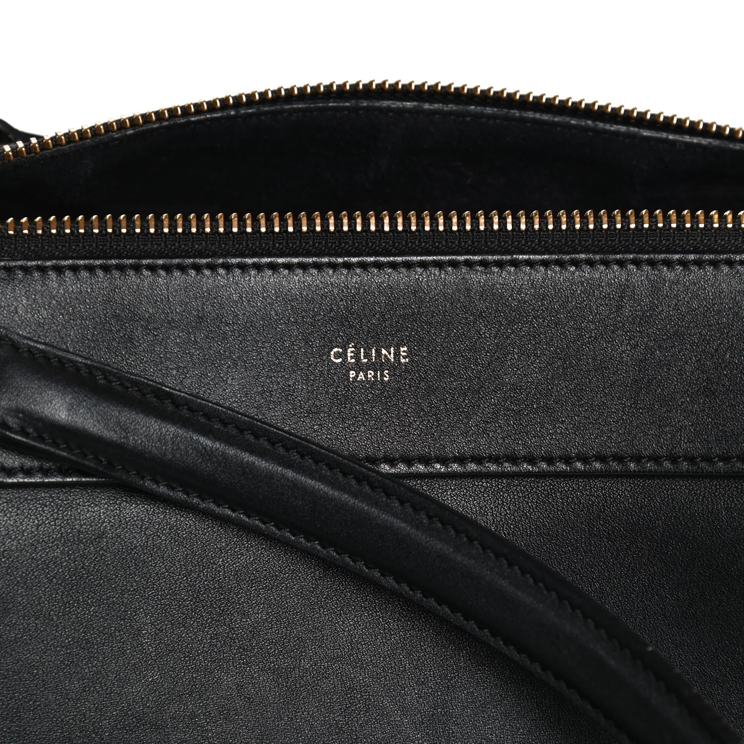 Celine Bullhide Calfskin Medium Ring Bag Black 6 of 11