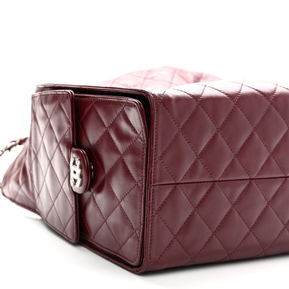 Chanel Shiny Crumpled Calfskin Quilted Medium Chanel 25 Handbag Dark Burgundy 10 of 11