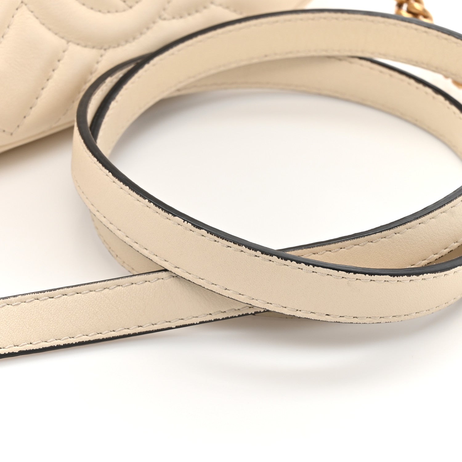 Gucci Calfskin Matelasse Mini GG Marmont Chain Shoulder Bag White 14 of 19