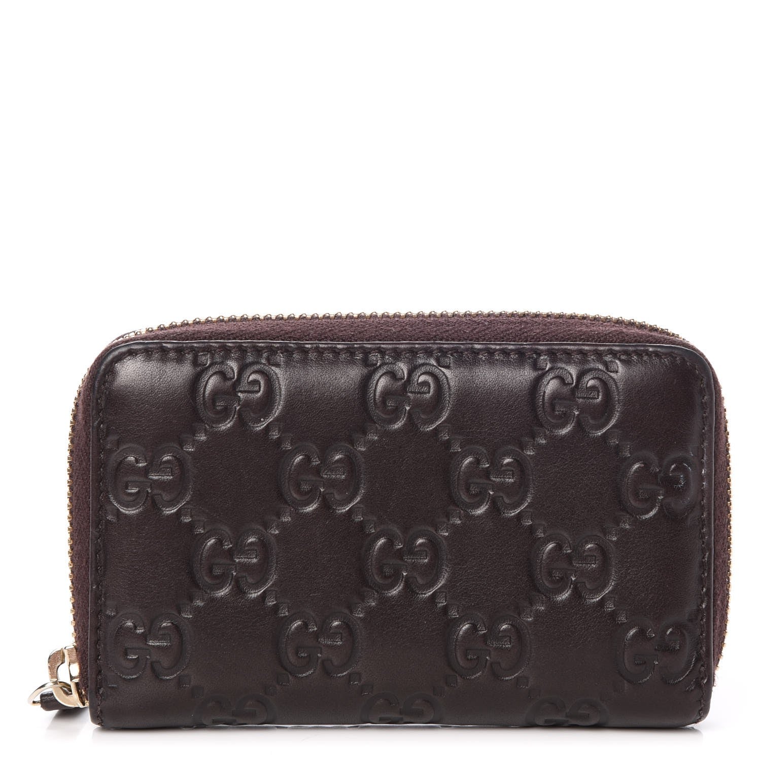 Gucci Guccissima Zip Around Card Case Chocolate 1 of 7