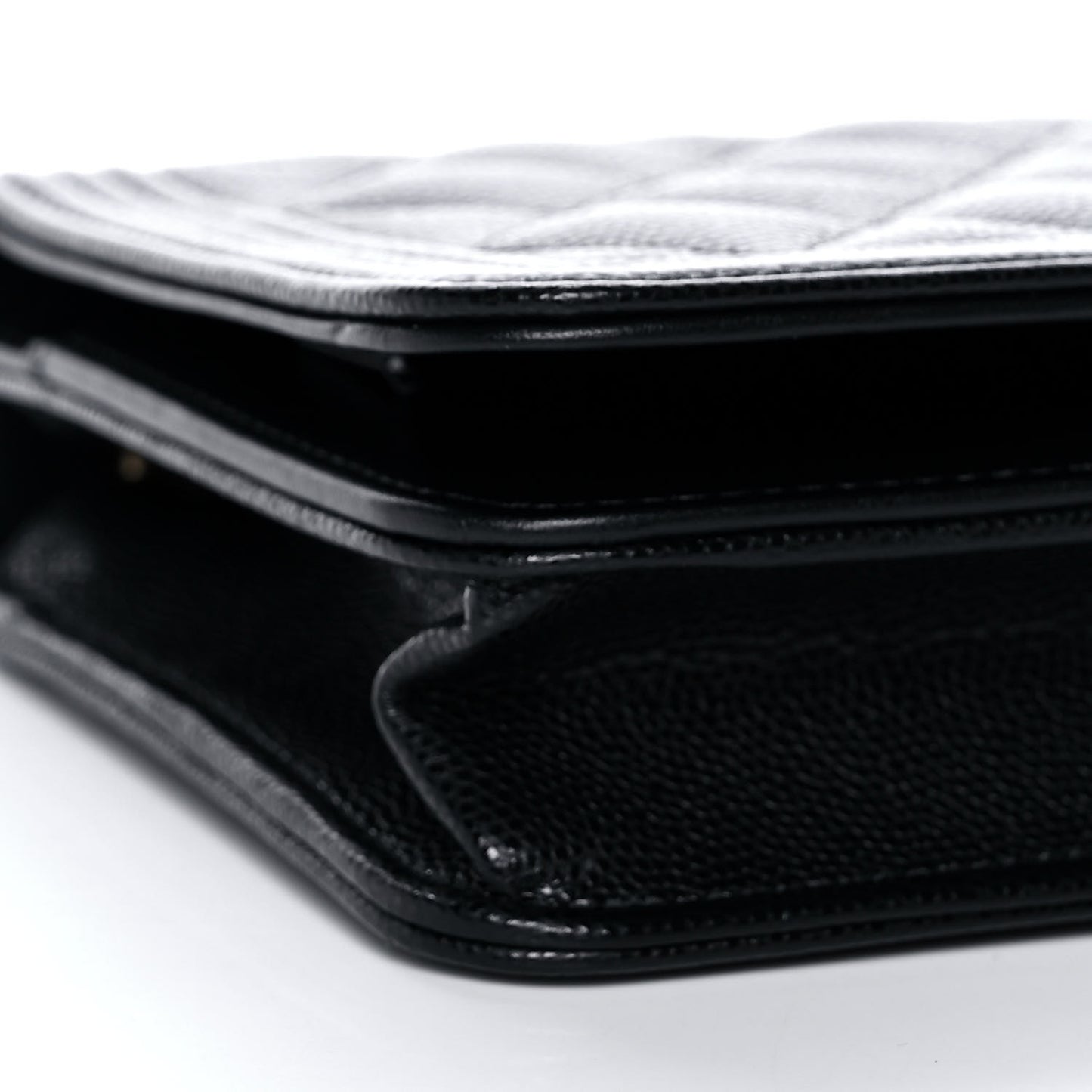 Caviar Quilted Boy Wallet On Chain WOC Black