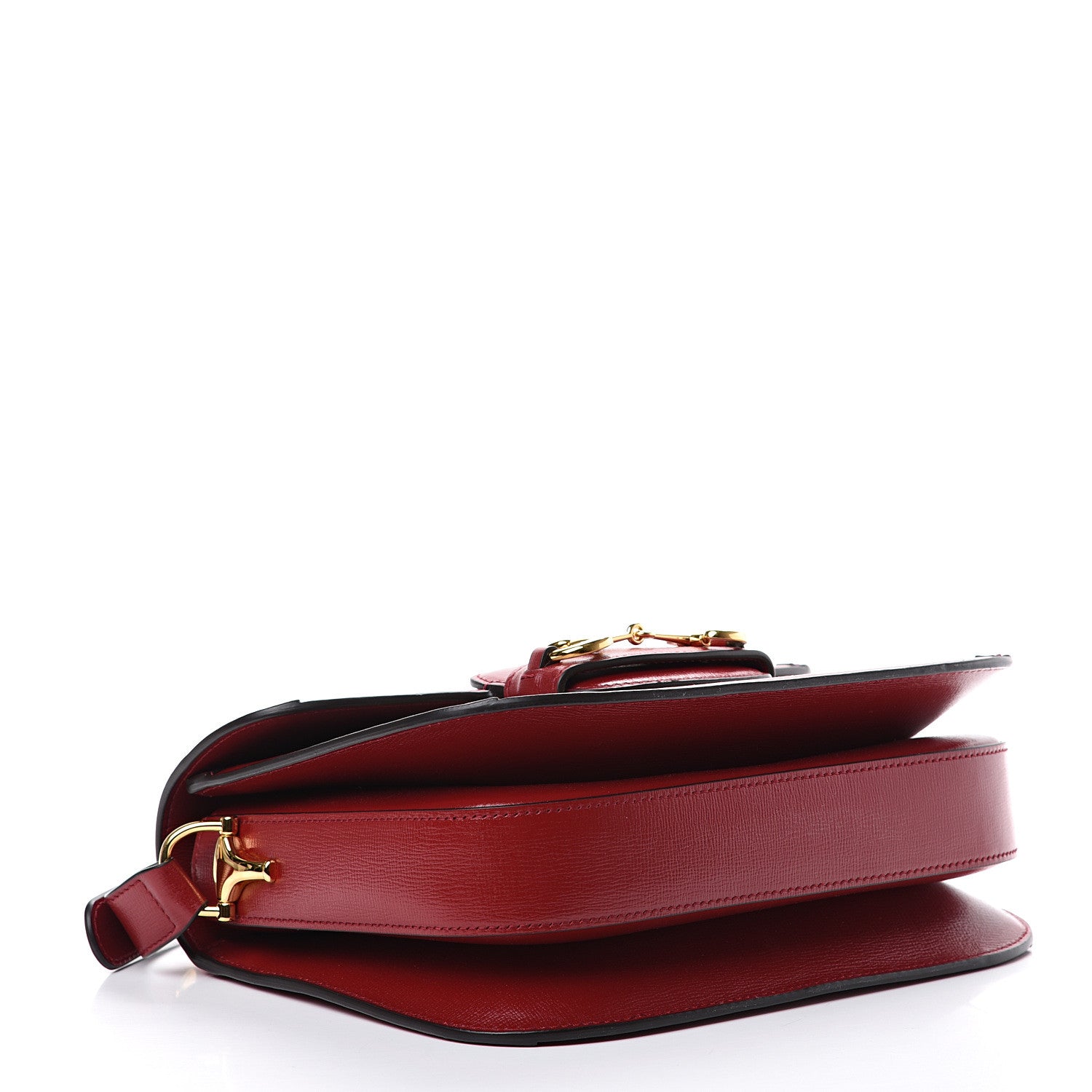 Gucci GG Supreme Monogram Azalea Calfskin Horsebit 1955 Shoulder Bag Beige Ebony New Cherry Red 3 of 11