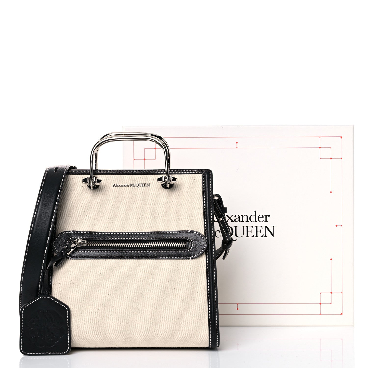 Alexander McQueen Canvas The Short Story Crossbody Beige Black 12 of 12