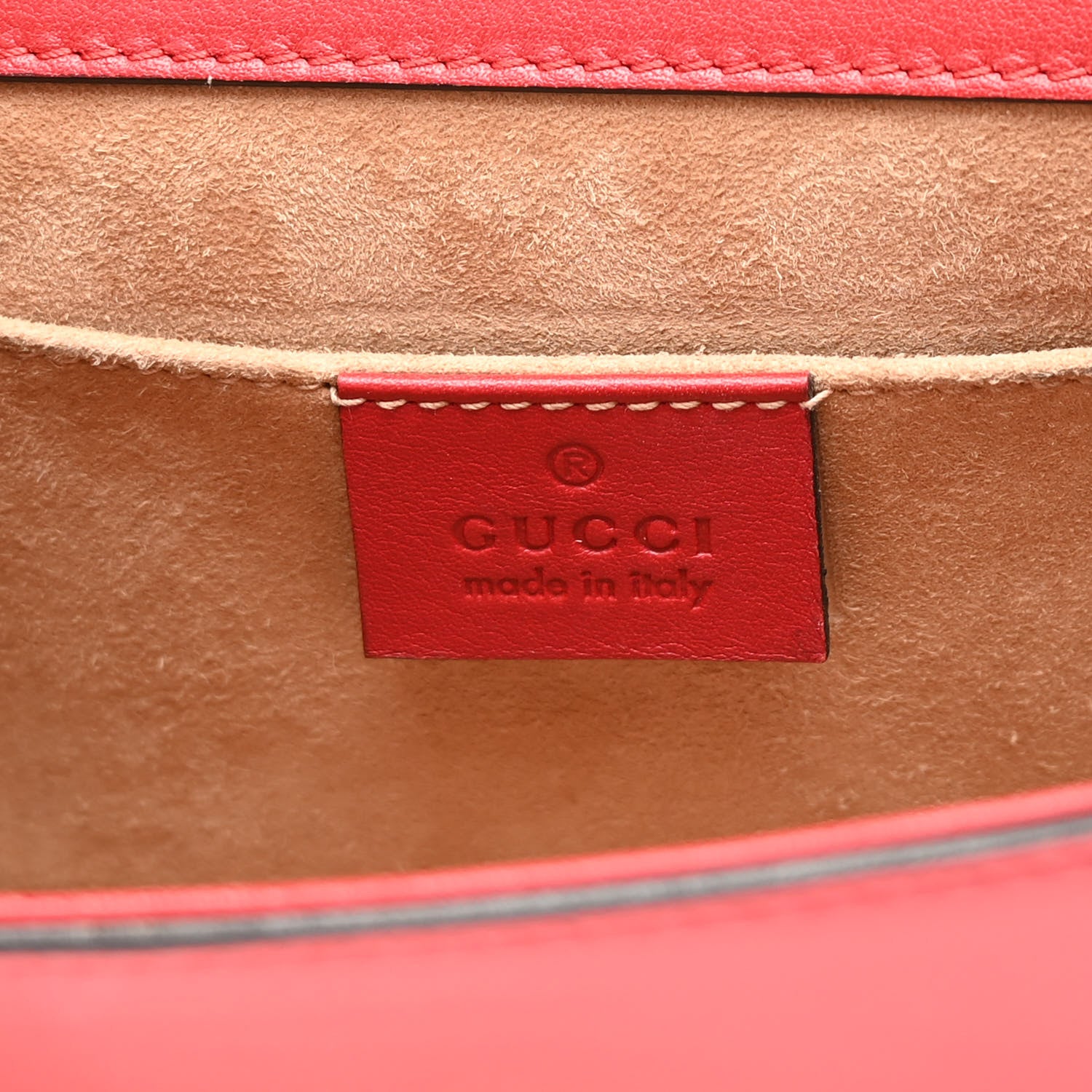 Gucci Calfskin Studded Small Padlock Shoulder Bag Hibiscus Red 6 of 10